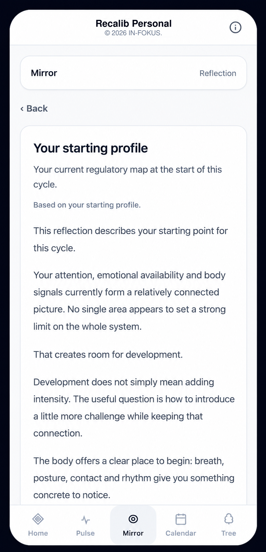 Your starting profile · RBCS