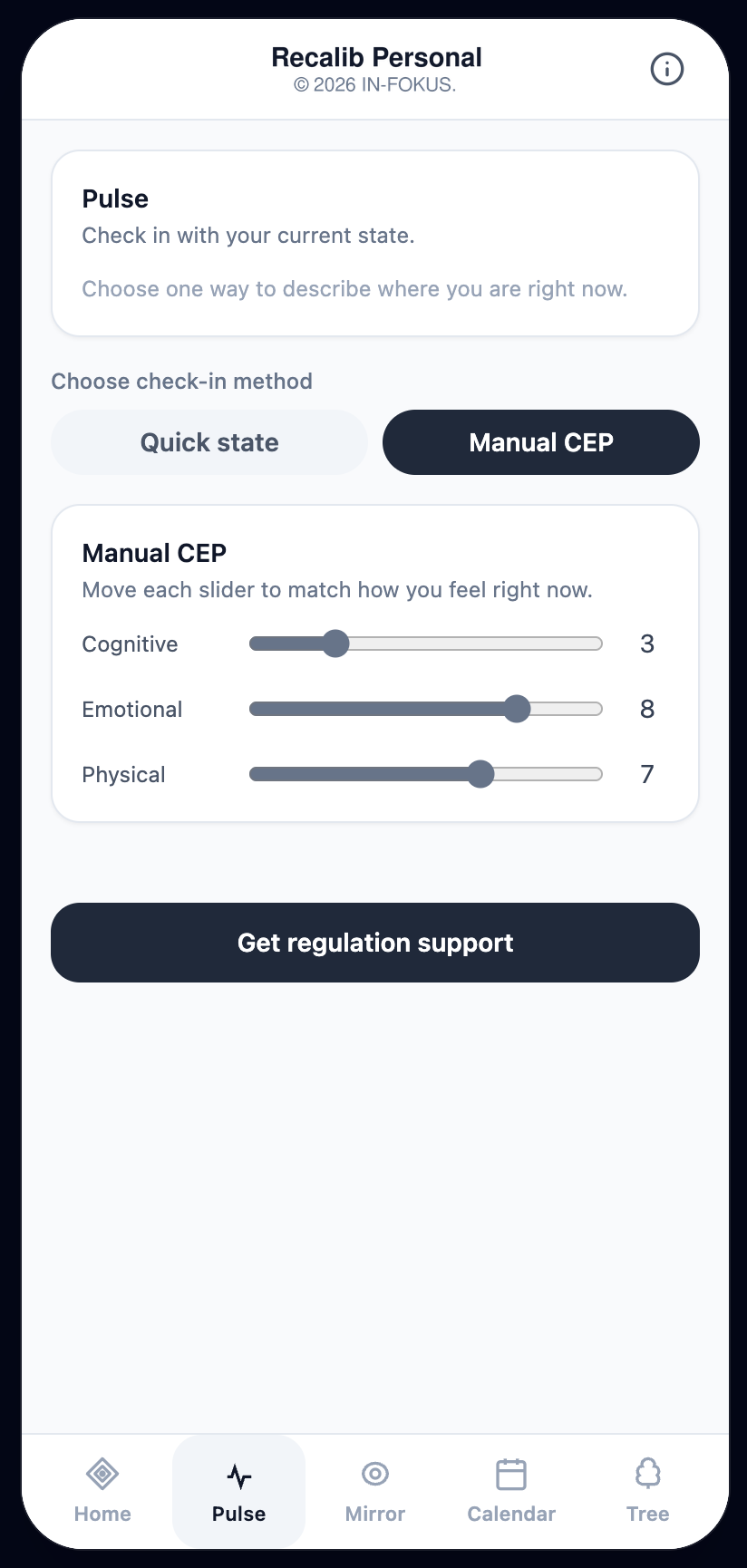 Manual CEP · describe each channel