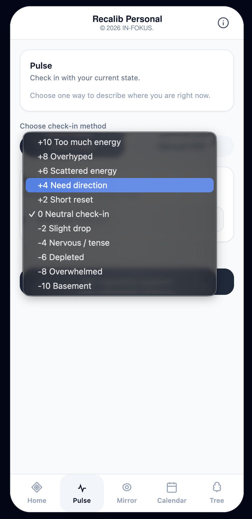 Quick state · choose a familiar situation